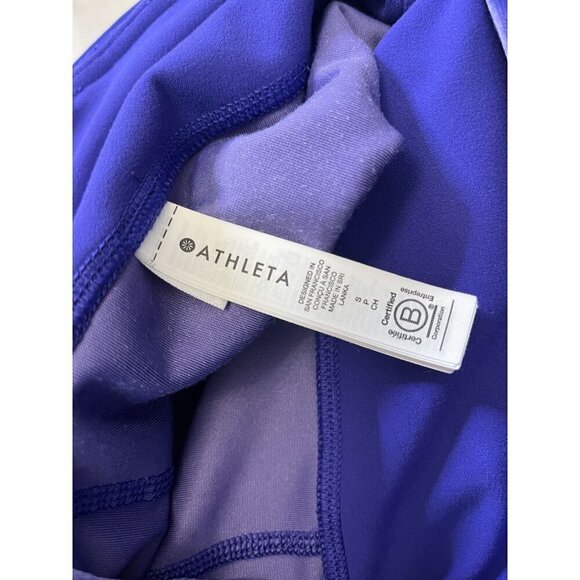Athleta Purple Velvet Leggings SM Soft Stretch High Rise Athleisure Yoga Lounge - Picture 6 of 10